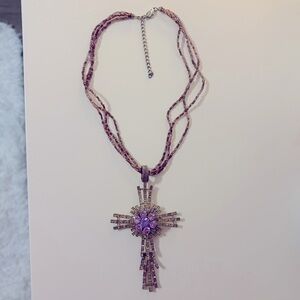 💍5/$10 purple cross necklace